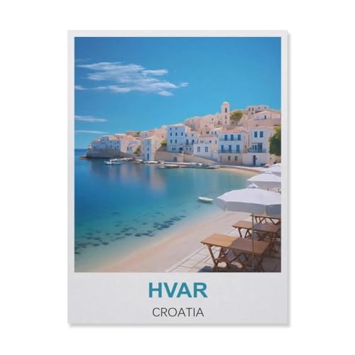Hvar Kroatien, 1000 Teile Papierpuzzle, kreativ, schwierig, großes Lernpuzzle, Anti-Stress-Spielzeug für Erwachsene und Kinder, Geschenk zur Unterhaltung (50 x 70 cm), FI41 von YYHMKBYY