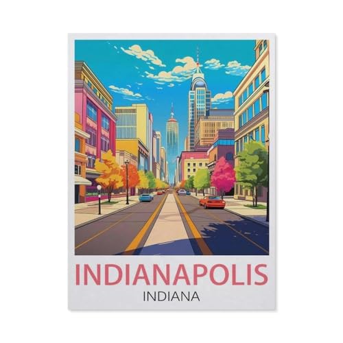 Indianapolis, Indiana，1000 Piece Puzzles Für Kid Adult Toy Geschenk DIY Game（75x50cm）-BP32 von YYHMKBYY
