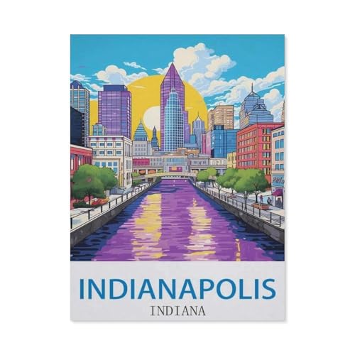 Indianapolis Indiana, Puzzle 1000 Teile für Erwachsene, klassisches Puzzle, Kinderpuzzle, herausfordernde und schwierige Puzzles für Erwachsene und Jugendliche (75 x 50 cm) - EB91 von YYHMKBYY