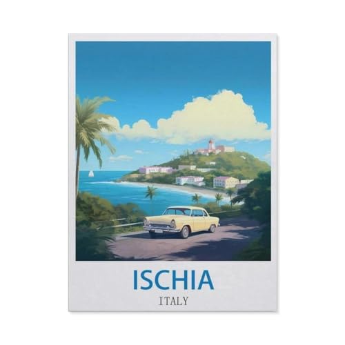 Ischia, Italien – Vintage Reiseplakate，Puzzle 1000 Teile Erwachsene Kinde Spaß Lernspielzeug Geschenke（38x26cm）-CX33 von YYHMKBYY