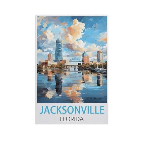 Jacksonville Florida, Puzzle, 1000 Teile, Holzpuzzle, geeignet für Erwachsene, Kinder, Familien, Stressabbau, Puzzle-Spiele (75 x 50 cm), FO73 von YYHMKBYY