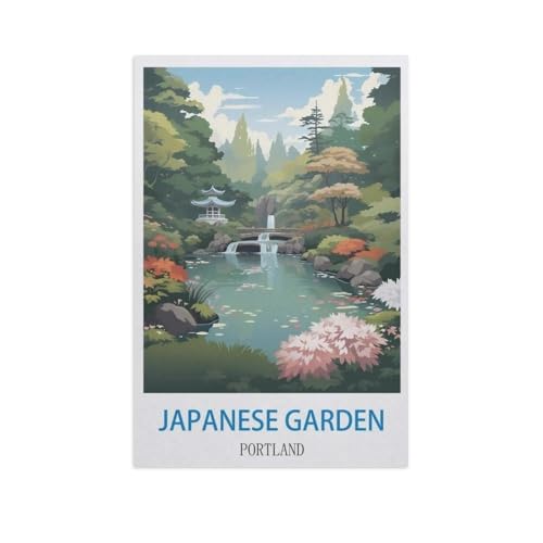 Japanese Garden, Portland，Puzzle 1000 Teile Papier Puzzle Erwachsene Kinder Lernspielzeug Familie Dekompressionsspiel（38x26cm）-FZ17 von YYHMKBYY