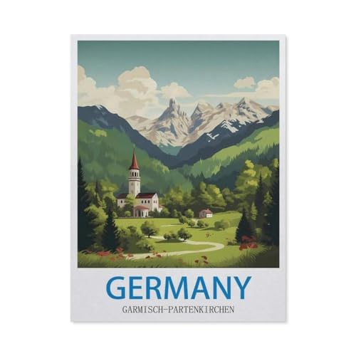 Jigsaw DY92 Garmisch Partenkirchen Deutschland, DIY-Kunst für Erwachsene (50 x 70 cm), 1000 Teile von YYHMKBYY