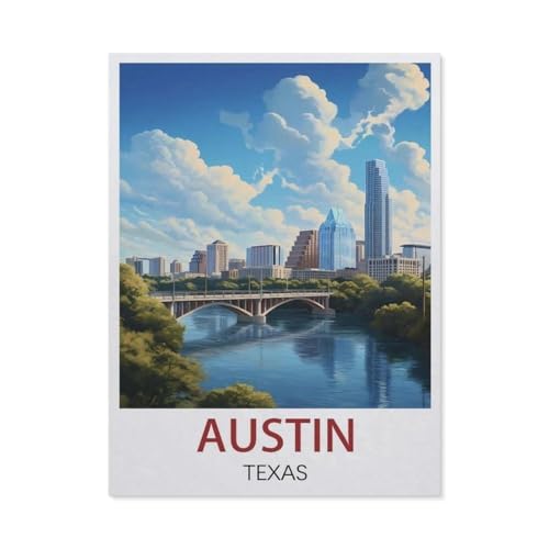 Jigsaw Puzzle 1000 Teile, Austin Texas, 3D Erwachsene, Papier, Lernspielzeug, bestes Geburtstagsgeschenk, Jungen, Mädchen (38 x 26 cm) - EX16 von YYHMKBYY