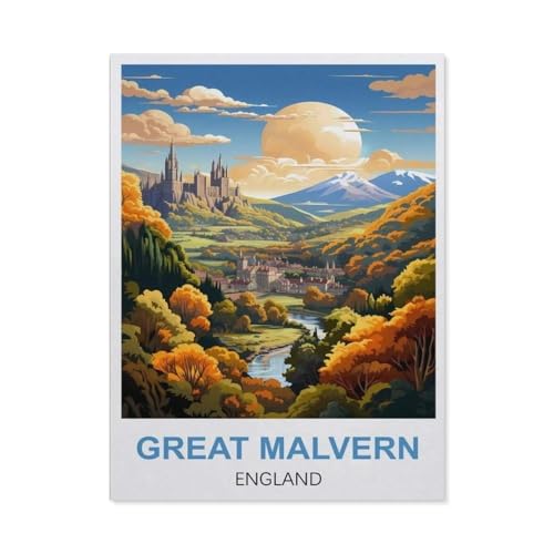 Jigsaw Puzzle 1000 Teile, Great Malvern, England, 3D Erwachsene, Holz, Lernspielzeug, bestes Geburtstagsgeschenk, Jungen, Mädchen (75 x 50 cm) -EO15 von YYHMKBYY