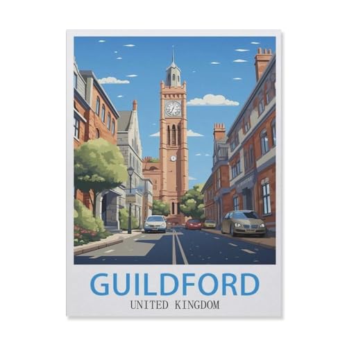 Jigsaw Puzzle 1000 Teile, Guildford, England, 3D Erwachsene, Papier, Lernspielzeug, bestes Geburtstagsgeschenk, Jungen, Mädchen (38 x 26 cm), -DN75 von YYHMKBYY