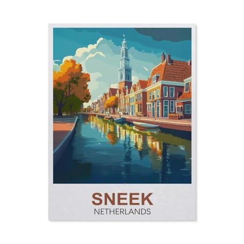 Jigsaw Puzzle 1000 Teile, Sneek Niederlande, Holz-Spielzeug für Erwachsene, Dekompressionsspiel (75 x 50 cm)-FB62 von YYHMKBYY