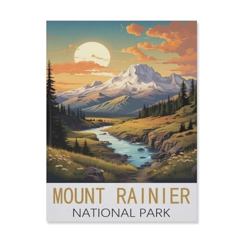 Jigsaw Puzzles, Nationalpark Mount Rainier, Erwachsene, Holzpuzzle Bild, College-Studenten lindern Stress Jigsaws Spielzeug, 1000 Teile (75 x 50 cm) -FK40 von YYHMKBYY