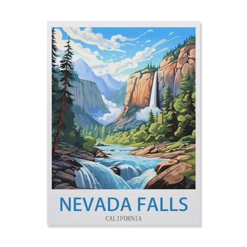 Jigsaw Puzzles, Nevada Falls, Kalifornien, Erwachsene, Papier, Puzzle, Bild, Mädchen, Schlafzimmer, Haus, Wanddekoration, 1000 Stück (38 x 26 cm), EG7 von YYHMKBYY