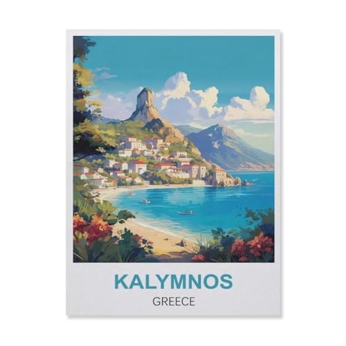 Kalymnos Griechenland, Puzzles für Erwachsene, 1000 Teile, Puzzles für Erwachsene, Kinder, Holzpuzzle, Jugendliche, Lernspiele, Anti-Stress, Spielzeug, Geschenk (75 x 50 cm) - ES30 von YYHMKBYY