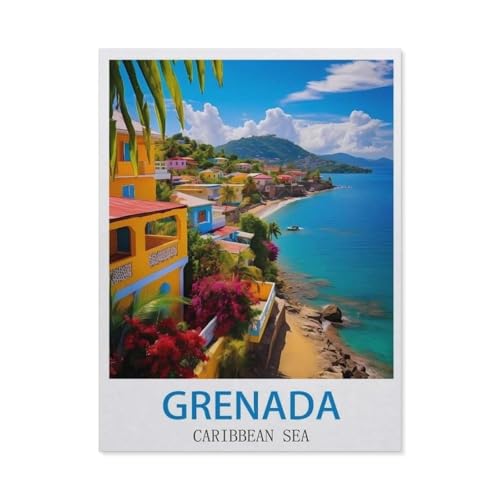 Karibiksee, Grenada，Papier Puzzle 1000 Teile Spielzeug Für Erwachsene Dekompressionsspiel（38x26cm）-CK78 von YYHMKBYY