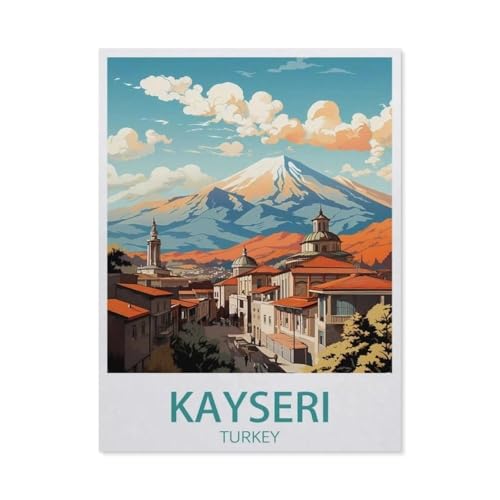 Kayseri Türkei Vintage-Reiseposter，Puzzles 1000 Teile für Erwachsene, Klassische Puzzle Jungen Mädchen Puzzle für Kinder Teenager Lernspiel Spielzeug（38x26cm）-AM82 von YYHMKBYY