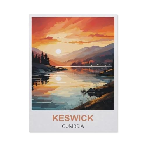 Keswick EM69 Puzzle, Cumbria, Puzzle, 1000 Teile, für Teenager, Kinder, Unterhaltung, Spielzeug, Gehirn-Herausforderung, Puzzle (75 x 50 cm) von YYHMKBYY