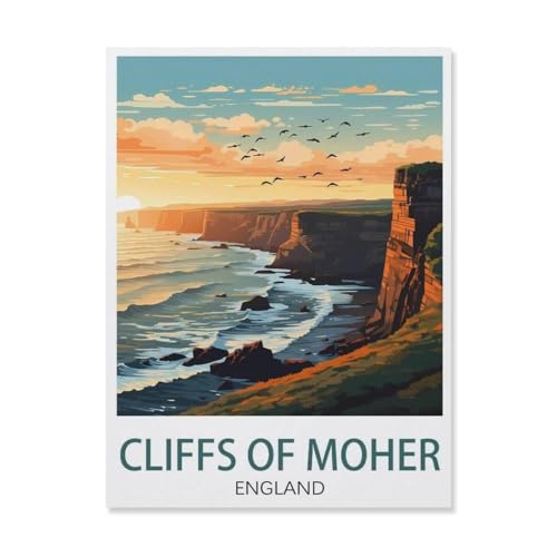 Kinder Holz Puzzle 1000 Teile，Cliffs of Moher, Irland，Modern Zuhause Dekoration Einzigartiges Geschenk（75x50cm）-Q31 von YYHMKBYY