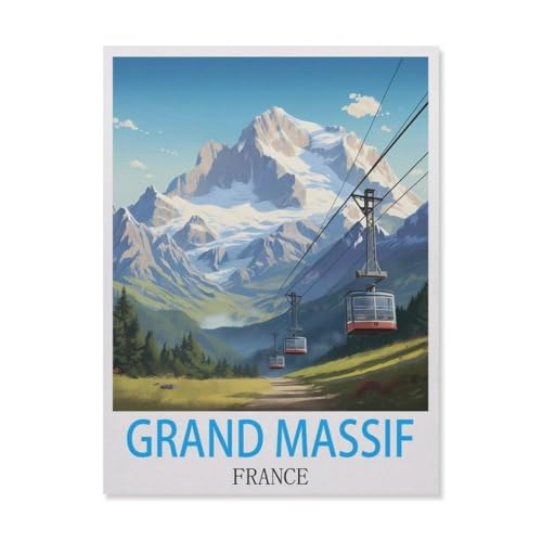 Kinder Holz Puzzle 1000 Teile，Grand Massif, Frankreich，Modern Zuhause Dekoration Einzigartiges Geschenk（75x50cm）-FL54 von YYHMKBYY