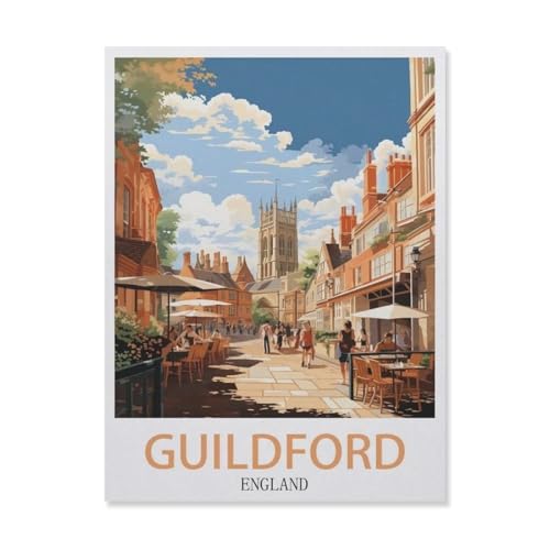 Kinder Holz Puzzle 1000 Teile，Guildford, England, Straße，Modern Zuhause Dekoration Einzigartiges Geschenk（75x50cm）-DT52 von YYHMKBYY