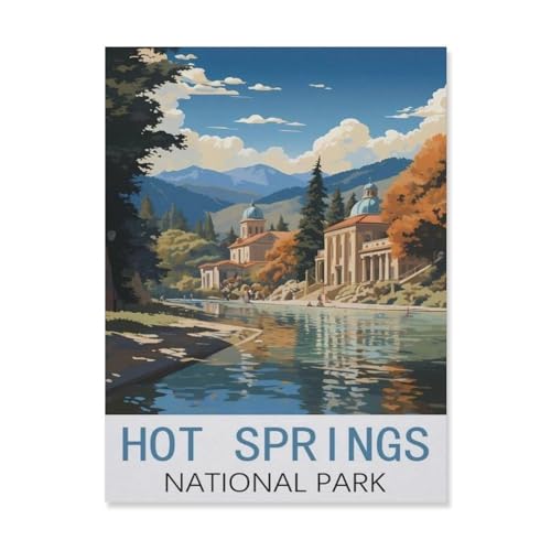 Kinder Holz Puzzle 1000 Teile，Hot Springs Nationalpark，Modern Zuhause Dekoration Einzigartiges Geschenk（75x50cm）-FK8 von YYHMKBYY
