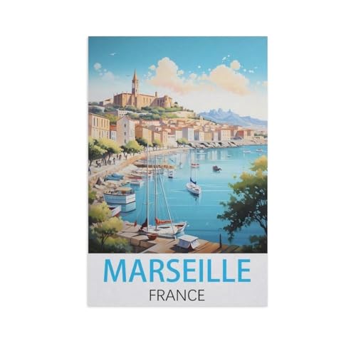 Kinder Holz Puzzle 1000 Teile，Marseille Frankreich，Modern Zuhause Dekoration Einzigartiges Geschenk（75x50cm）-FQ68 von YYHMKBYY