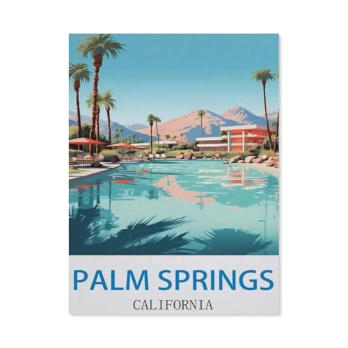 Kinder Holz Puzzle 1000 Teile，Palm Springs, Kalifornien，Modern Zuhause Dekoration Einzigartiges Geschenk（75x50cm）-EK40 von YYHMKBYY