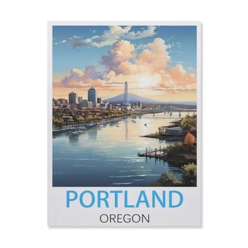 Kinder Holz Puzzle 1000 Teile，Portland, Oregon，Modern Zuhause Dekoration Einzigartiges Geschenk（75x50cm）-FM100 von YYHMKBYY