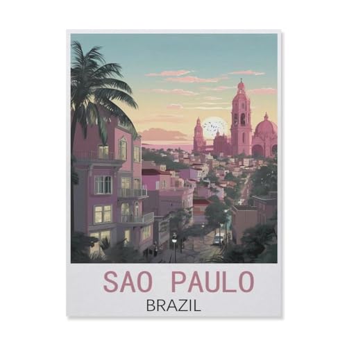 Kinder Holz Puzzle 1000 Teile，São Paulo, Brasilien，Modern Zuhause Dekoration Einzigartiges Geschenk（75x50cm）-FM27 von YYHMKBYY