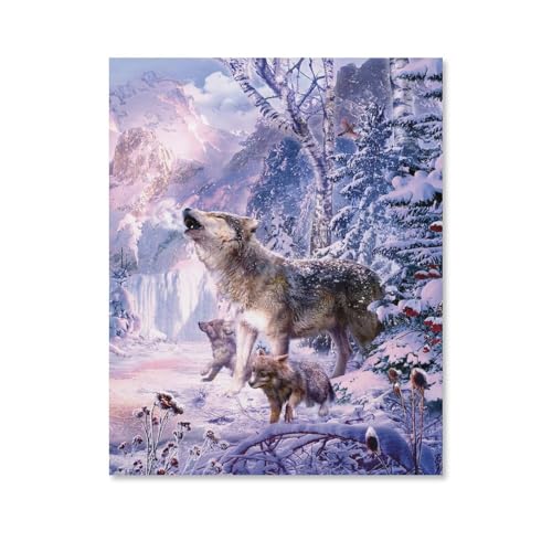 Kinder Holz Puzzle 1000 Teile，Wolf，Modern Zuhause Dekoration Einzigartiges Geschenk(75x50cm-E19 von YYHMKBYY