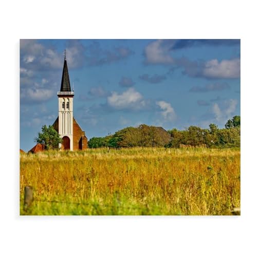 Kirche von Den Horn，Für Erwachsene Familie Stress Relief Puzzle Spielzeug - Familie Spaß Herausforderung Spielzeug - 1000 Teile Puzzle（50x70cm）-AW24 von YYHMKBYY