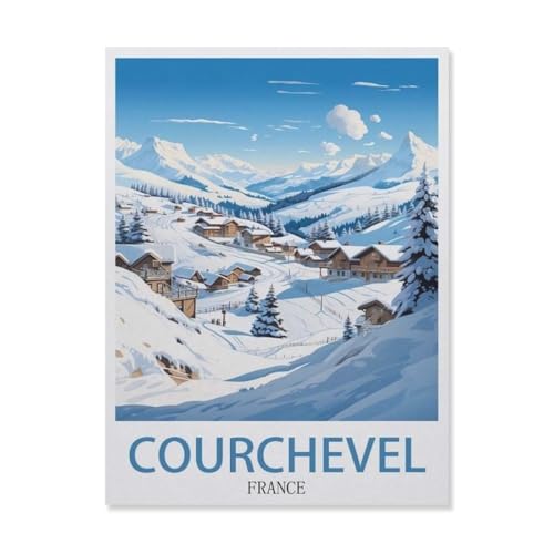 Klassisches Puzzle 1000 Teile，Courchevel, Skigebiet, Frankreich, Berg，Kind Oder Einen Freund,1000 Piece（75x50cm）-DV15 von YYHMKBYY