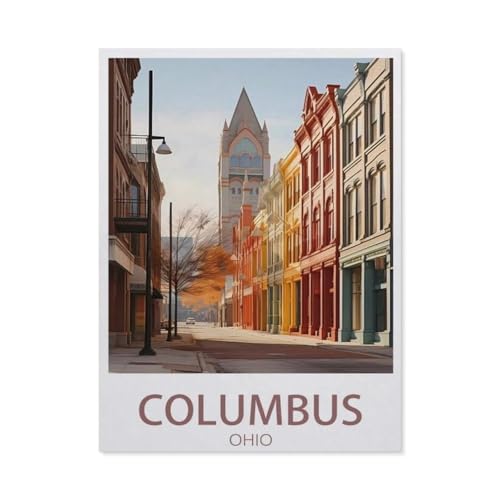 Klassisches Puzzle 3D Puzzle DIY Kit Holz Spielzeug Einzigartiges Geschenk，Columbus Ohio Vintage-Reiseposter，Klassisches Puzzle 3D Puzzle DIY Kit Holz Spielzeug Einzigartiges Geschenk（75x50cm）-BC6 von YYHMKBYY