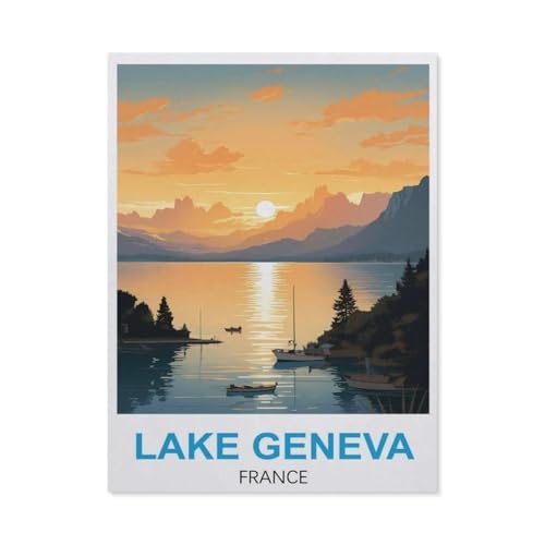 Klassisches Puzzle 3D Puzzle DIY Kit Holz Spielzeug Einzigartiges Geschenk，Genfer See, Frankreich，Klassisches Puzzle 3D Puzzle DIY Kit Holz Spielzeug Einzigartiges Geschenk（75x50cm）-BS18 von YYHMKBYY