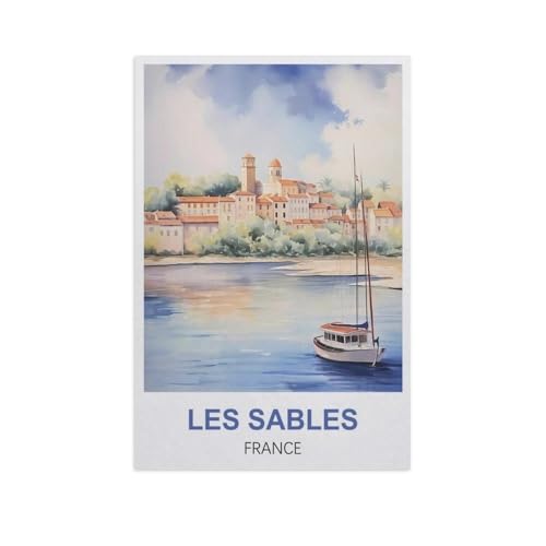 Klassisches Puzzle 3D Puzzle DIY Kit Holz Spielzeug Einzigartiges Geschenk，Les Sables, Frankreich，Klassisches Puzzle 3D Puzzle DIY Kit Holz Spielzeug Einzigartiges Geschenk（75x50cm）-FW74 von YYHMKBYY