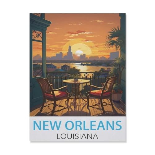 Klassisches Puzzle 3D Puzzle DIY Kit Holz Spielzeug Einzigartiges Geschenk，New Orleans Louisiana，Klassisches Puzzle 3D Puzzle DIY Kit Holz Spielzeug Einzigartiges Geschenk（75x50cm）-FJ54 von YYHMKBYY