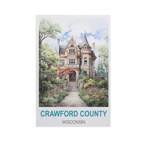 Klassisches Puzzle 3D Puzzle DIY Kit Papier Spielzeug Einzigartiges Geschenk，Crawford County Wisconsin，Klassisches Puzzle 3D Puzzle DIY Kit Papier Spielzeug Einzigartiges Geschenk（38x26cm）-FU52 von YYHMKBYY