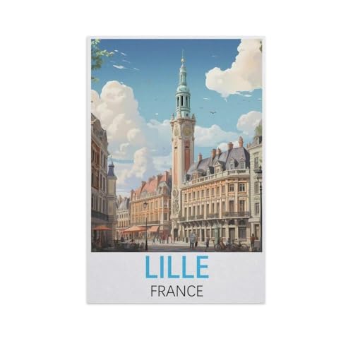 Klassisches Puzzle 3D Puzzle DIY Kit Papier Spielzeug Einzigartiges Geschenk，Lille Frankreich，Klassisches Puzzle 3D Puzzle DIY Kit Papier Spielzeug Einzigartiges Geschenk（38x26cm）-FT79 von YYHMKBYY
