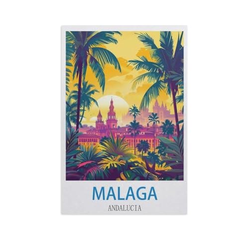 Klassisches Puzzle 3D Puzzle DIY Kit Papier Spielzeug Einzigartiges Geschenk，Malaga, Andalusien，Klassisches Puzzle 3D Puzzle DIY Kit Papier Spielzeug Einzigartiges Geschenk（38x26cm）-GD34 von YYHMKBYY