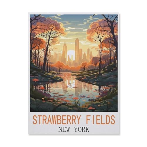 Klassisches Puzzle 3D Puzzle DIY Kit Papier Spielzeug Einzigartiges Geschenk，Strawberry Fields, New York，Klassisches Puzzle 3D Puzzle DIY Kit Papier Spielzeug Einzigartiges Geschenk（38x26cm）-FN19 von YYHMKBYY