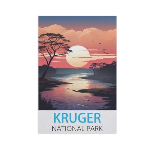 Kruger Nationalpark，1000 Stück Erwachsene Papier Landschaft Puzzles Für Kinder Lernspielzeug Geschenke（38x26cm）-FU85 von YYHMKBYY