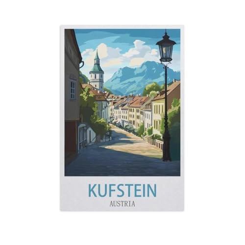 Kufstein, Österreich，Puzzle 1000 Teile Holz Puzzle Erwachsene Kinder Lernspielzeug Familie Dekompressionsspiel（75x50cm）-FX71 von YYHMKBYY