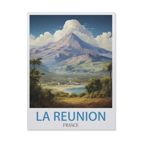 La Reunion Frankreich，Puzzle 1000 Teile,Intellektuelle Entwicklung Pädagogisches Nach Hause Interessante Dekompression Brain Challenge Puzzle Für Jugendliche Kinder（38x26cm）-GN90 von YYHMKBYY