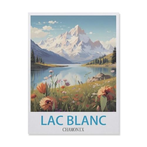 Lac Blanc Chamonix，1000 Stück Erwachsene Papier Landschaft Puzzles Für Kinder Lernspielzeug Geschenke（38x26cm）-GN92 von YYHMKBYY