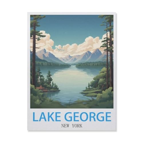 Lake George New York，Papier Puzzle 1000 Teile Spielzeug Für Erwachsene Dekompressionsspiel（50x70cm）-FG85 von YYHMKBYY