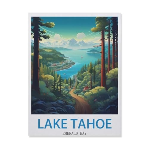 Lake Tahoe, Smaragdbeere, Puzzle, 1000 Teile für Erwachsene, Kinder, Papierpuzzle, Unterhaltung Basteln, Spielzeug, kreative Familienspiele (50 x 70 cm) -EH71 von YYHMKBYY