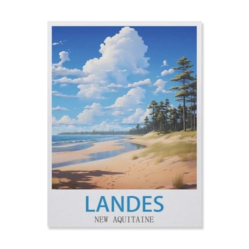 Landes New Aquitaine，Puzzle 1000 Teile Holz Puzzle Geeignet Für Erwachsene Kinder Familien Stressabbau Puzzlespiele（75x50cm）-GN13 von YYHMKBYY
