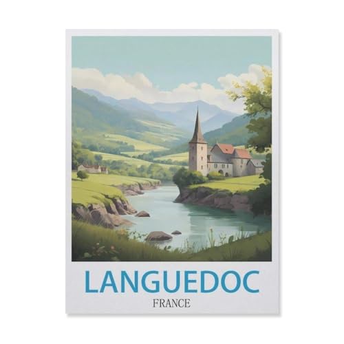 Languedoc,Frankreich，Papier Puzzle 1000 Teile Spielzeug Für Erwachsene Dekompressionsspiel（38x26cm）-GN12 von YYHMKBYY