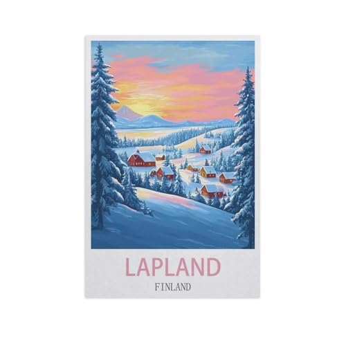 Lappland, Finnland，Puzzles 1000 Teile für Erwachsene, Klassische Puzzle Kinder Puzzle Herausfordernde Und Schwierige Rätsel für Erwachsene Und Jugendliche（75x50cm）-FX63 von YYHMKBYY