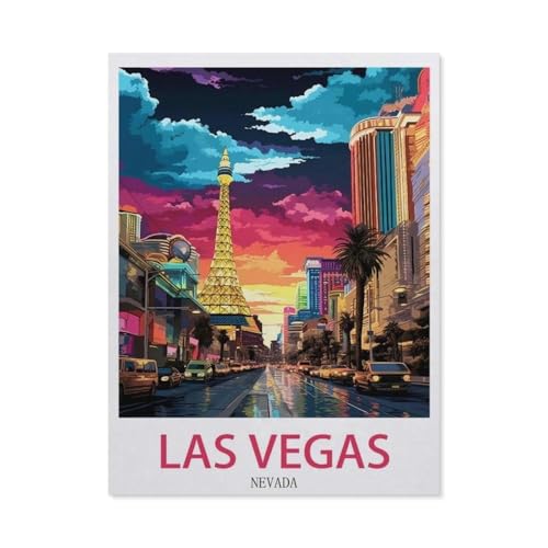 Las Vegas, Nevada, Basteln, 1000 Teile, Puzzle, Lernpuzzle, intellektuelles Lernspielzeug, lustiges Dekompressionsspielzeug für Kinder (50 x 70 cm) -EK50 von YYHMKBYY