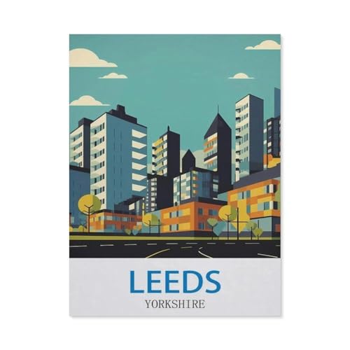 Leeds, Yorkshire，Puzzle 1000 Teile Holz Puzzle Erwachsene Kinder Lernspielzeug Familie Dekompressionsspiel（75x50cm）-DZ9 von YYHMKBYY