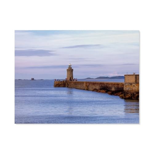 Leuchtturm St Peter Port - Guernsey，Puzzles 1000 Teile für Erwachsene, Klassische Puzzle Jungen Mädchen Puzzle für Kinder Teenager Lernspiel Spielzeug（38x26cm）-AQ37 von YYHMKBYY