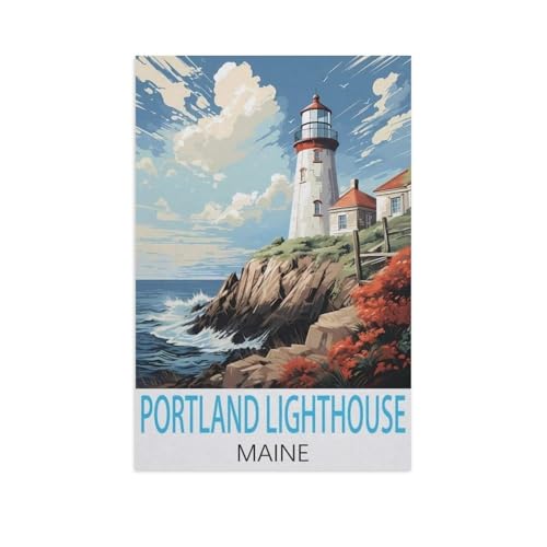 Leuchtturm von Portland Hand, 1000 Teile Puzzle aus Papier, kreativ, schwierig, großes Lernpuzzle, Anti-Stress-Spielzeug für Erwachsene und Kinder, Unterhaltungsgeschenk (50 x 70 cm) -FP1 von YYHMKBYY