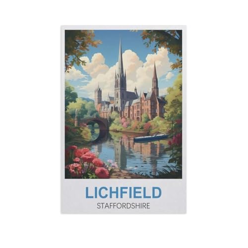 Lichfield Staffordshire，Puzzle 1000 Teile Papier Puzzle Erwachsene Kinder Lernspielzeug Familie Dekompressionsspiel（38x26cm）-GK18 von YYHMKBYY
